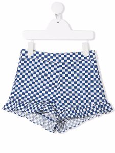 Stella McCartney Kids short volanté à carreaux - Bleu