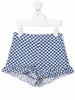 Stella McCartney Kids short volanté à carreaux - Bleu