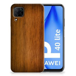 Huawei P40 Lite Bumper Hoesje Donker Hout