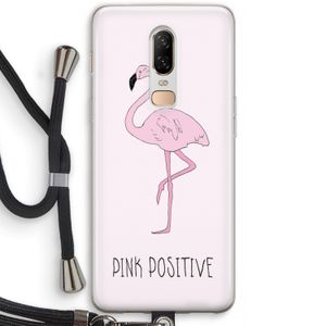 Pink positive: OnePlus 6 Transparant Hoesje met koord