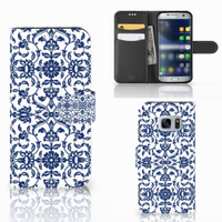 Samsung Galaxy S7 Hoesje Flower Blue - thumbnail