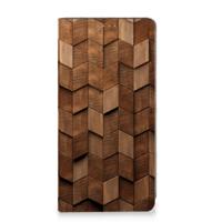Book Wallet Case voor Samsung Galaxy S24 Wooden Cubes