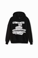 Oversized sweatshirt met Manifesto-tekst - BLACK - M