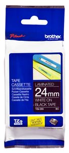 Labeltape Brother P-touch TZE-355 24mm wit op zwart