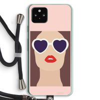 Red lips: Pixel 5a 5G Transparant Hoesje met koord