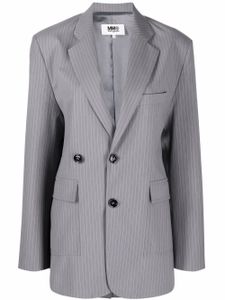 MM6 Maison Margiela blazer à fines rayures - Gris