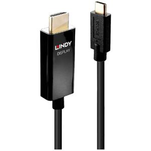 LINDY 43293 USB-C-displaykabel Aansluitkabel USB-C stekker, HDMI-A-stekker 3.00 m Zwart 4K UHD