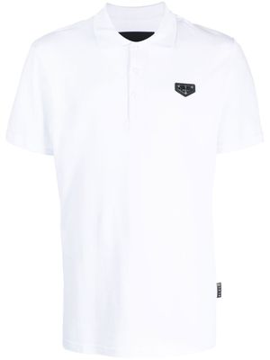Philipp Plein polo à plaque logo - Blanc