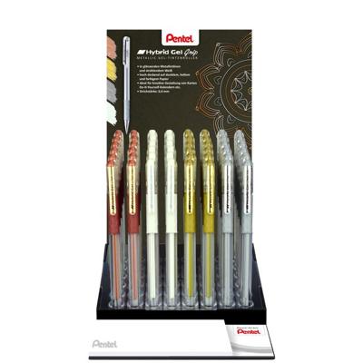 Gelschrijver Pentel K118 Grip medium assorti 4 kleuren