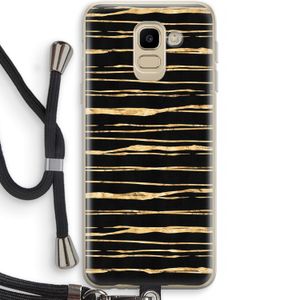 Gouden strepen: Samsung Galaxy J6 (2018) Transparant Hoesje met koord