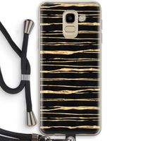 Gouden strepen: Samsung Galaxy J6 (2018) Transparant Hoesje met koord