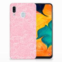 Samsung Galaxy A30 TPU Case White Flowers