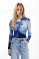 Lange mouwen kus T-shirt - BLUE - L