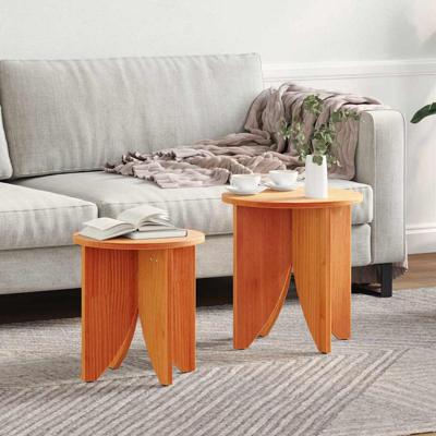 Salontafel 2 pcs Wasbruin 41.5 x 41.5 x 44 cm
