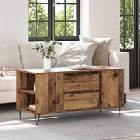 Salontafel met lade Oud Hout 102 x 44,5 x 50 cm Bewerkt hout