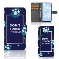 Huawei P30 Pro Portemonnee Hoesje Flowers Blue DTMP
