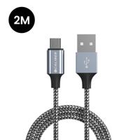 Caliber USB C Kabel - USB C naar USB A - 2 meter - Sterke Nylon oplaadkabel - Geschikt voor Samsung / Apple / iPhone - thumbnail