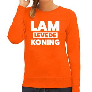 Lam leve de koning sweater oranje voor dames - Koningsdag truien