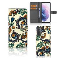 Wallet Case Samsung Galaxy S21 Plus Barok Flower Wallet Case Samsung Galaxy S21 Plus Barok Flower
