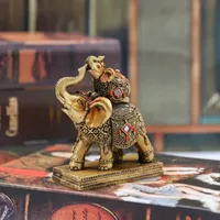 Bronskleurig Beeld van Olifant met Babyolifant - Home & Living - Spiritueelboek.nl - thumbnail