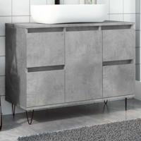 Badkamerkast 80x33x60 cm bewerkt hout betongrijs