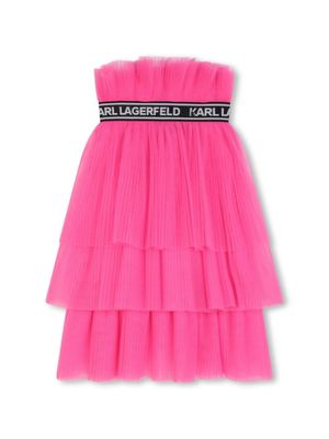 Karl Lagerfeld Kids jupe à superpositions en tulle - Rose
