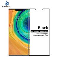 Voor Huawei mate 30 Pro PINWUYO 9H 3D Hot Bending gehard glas film (zwart)