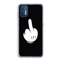 Middle finger black: Motorola Moto G9 Plus Transparant Hoesje