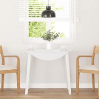 Eettafel massief hout wit rubber