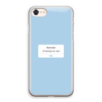 Reminder: iPhone 8 Transparant Hoesje