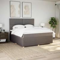 Boxspring met matras stof taupe 180x200 cm
