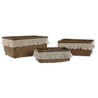 Basket spelset Home ESPRIT Natuurlijke Vezel Boho Versleten 23 x 17 x 10 cm