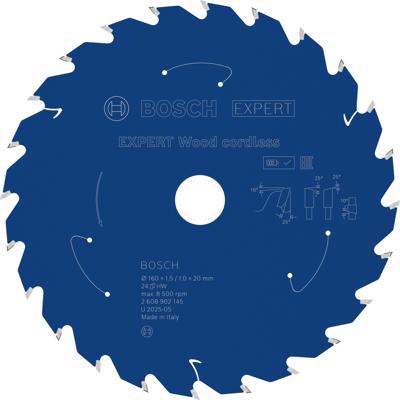 Bosch Accessoires EXPERT Wood cordless Cirkelzaagblad | 160 x 1,5/1 x 20 mm | T24 - 2608902145