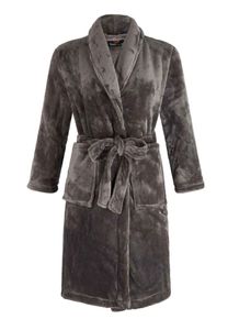 Grijze kinderbadjas fleece-XXL (14-16 jaar)