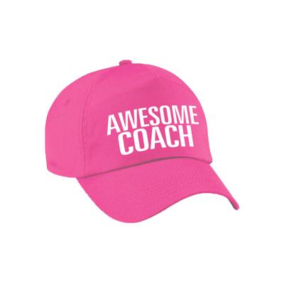 Awesome coach petje - baseballcap - roze - dames en heren - sport - cadeau - beste coach