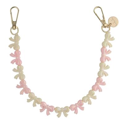 Telefoonkoord Bow - Lichtroze Wit - Goud Telefoonkoord Bow - Lichtroze Wit - Goud