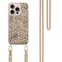 iPhone 16 Pro Max hoesje met beige koord - Spot on