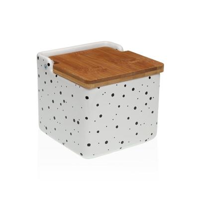 Zoutvaatje met deksel Versa Speckle Keramisch 12,2 x 11,5 x 12,2 cm