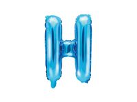 Folieballon Licht Blauw Letter 'H' - 35cm