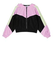 MSGM Kids veste bomber zippée à capuche - Violet