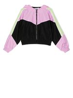 MSGM Kids veste bomber zippée à capuche - Violet