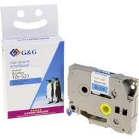 Labeltape G&G BB-B-G-531 Compatibel vervangt Brother TZe-531 Tapekleur: Blauw Tekstkleur: Zwart 12 mm 8 m