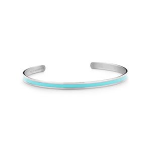 Key Moments 8KM B00526 Stalen Open Bangle One-size (60 x 50 x 4 mm) Zilverkleurig / Blauw