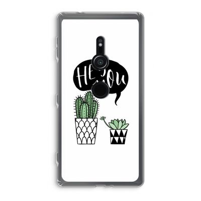 Hey you cactus: Sony Xperia XZ2 Transparant Hoesje