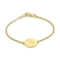 Gepersonaliseerde lijntekening ronde armband - Stainless steel - Goud
