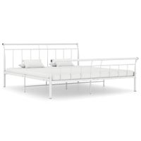 Bedframe metaal wit 180x200 cm - thumbnail