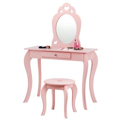 Kinderkaptafel Kaptafel Make-uptafel met Kruk en Spiegel Roze 70x57x105cm