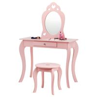 Kinderkaptafel Kaptafel Make-uptafel met Kruk en Spiegel Roze 70x57x105cm