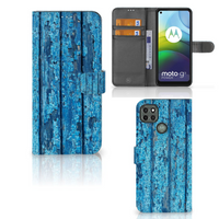 Motorola Moto G9 Power Book Style Case Wood Blue
