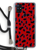 Red Leopard: OnePlus Nord N10 5G Transparant Hoesje met koord - thumbnail